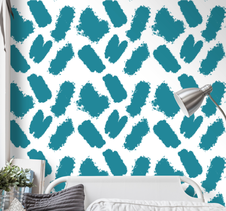 Turquoise paint Art Wallpaper - TenStickers