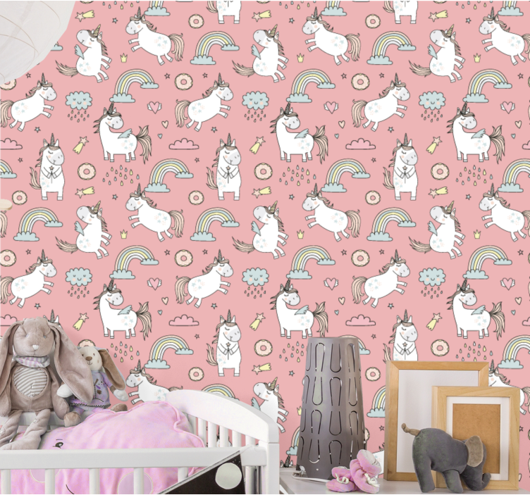 Unicorn Rainbows animals wallpaper - TenStickers