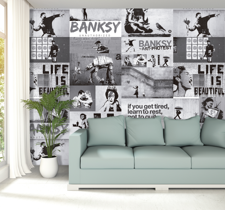 Urban Street Collage art wallpaper - TenStickers