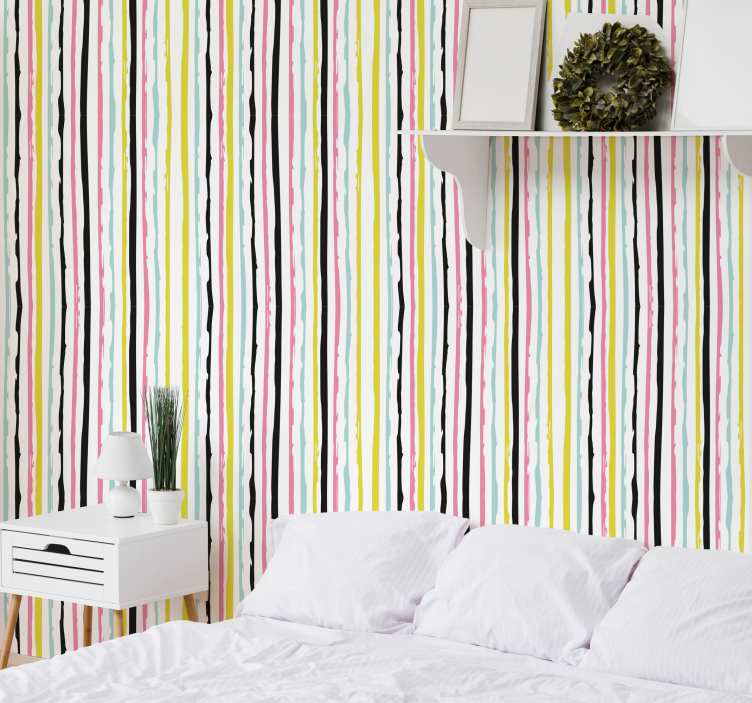 Vertical Dripping Stripes wallpaper vertically striped - TenStickers