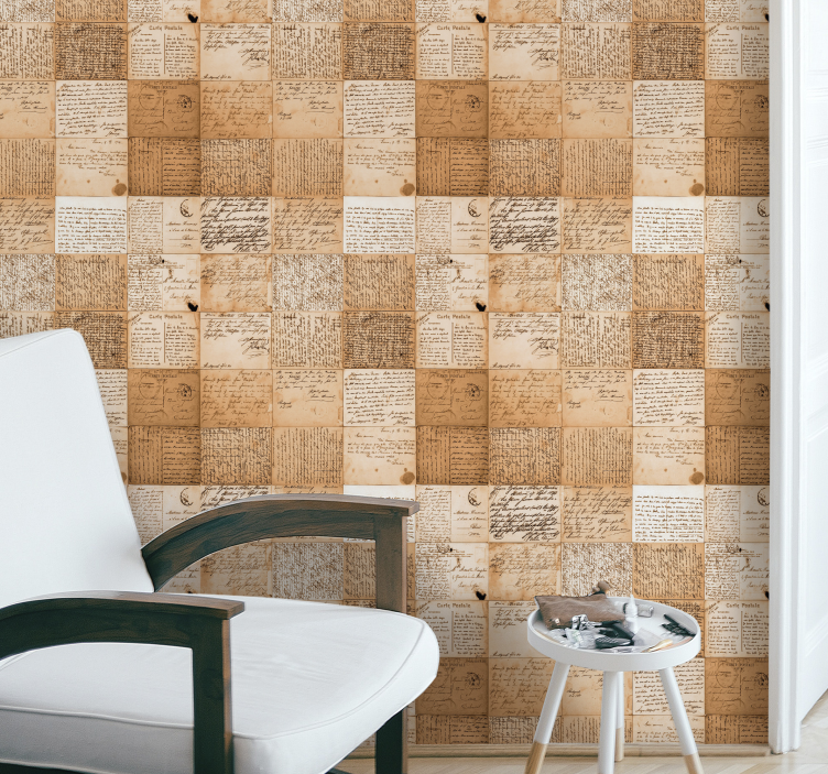 Manuscript patterns retro wallpaper - TenStickers