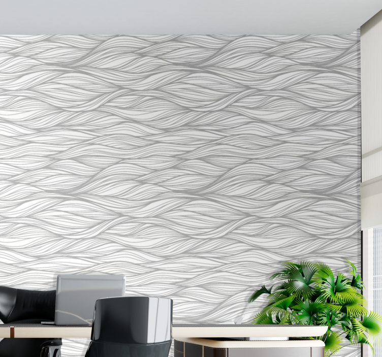 Wavy Lines abstract wallpaper - TenStickers