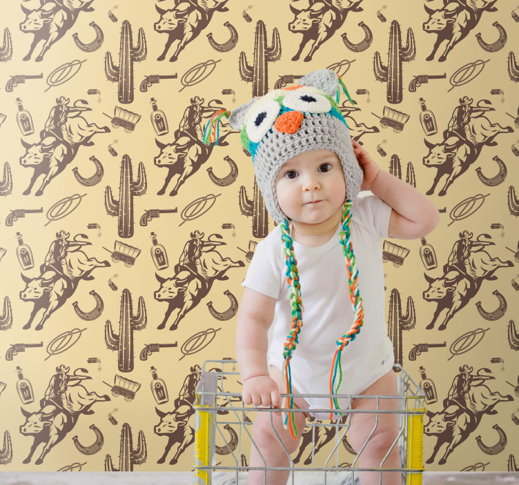 Western Themed Elements wallpaper childrens room - TenStickers
