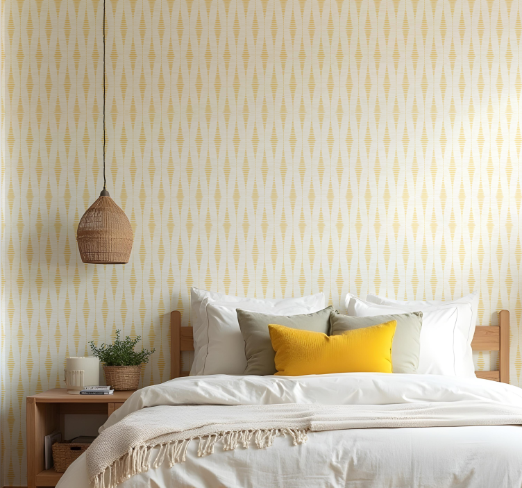 Yellow rabaul ikat geometric wallpaper - TenStickers