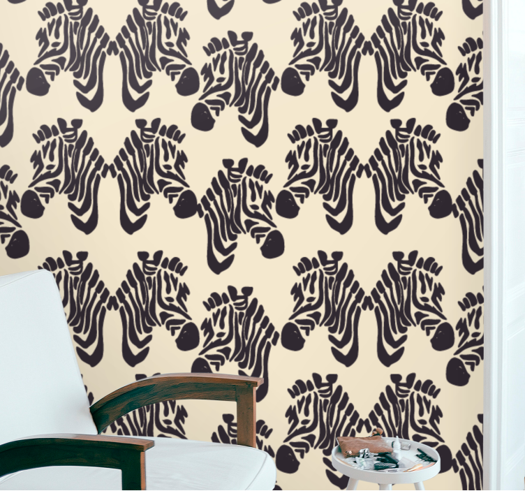 Zebra Pattern Design wallpaper zebras - TenStickers