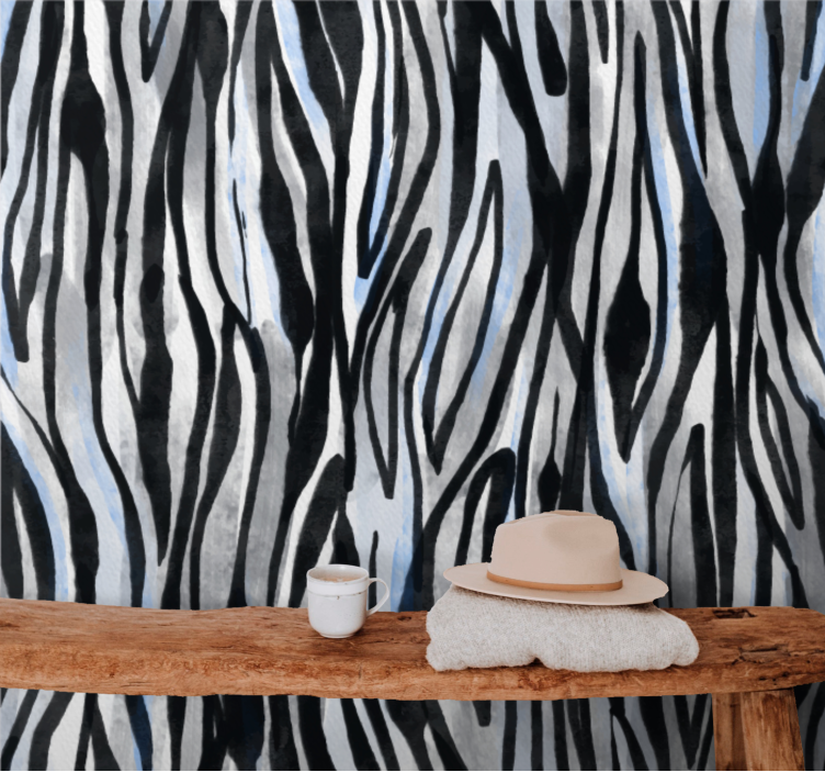 Zebra Stripe Canvas wallpaper zebras - TenStickers